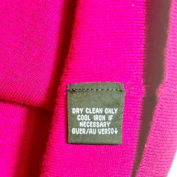 Dana Buchman Magenta Silk/Cashmere Cap Sleeve with Tie Front Sweater Size Large - Picture 9 of 9